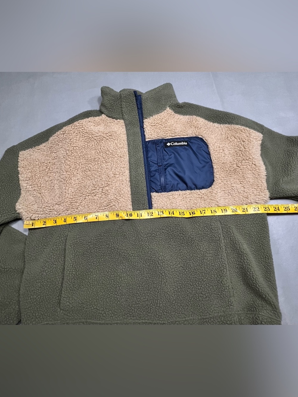 Columbia Lodge Sherpa Pullover Size Large 1/4 Snap - Picture 7 of 9